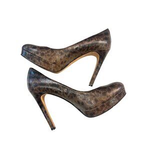 Coach Brown Snakeskin Pattern High Heel Pumps Womens Size 8.5 B